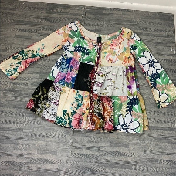 Sacred Threads Boho Patchwork Tiered Top - Picture 4 of 11